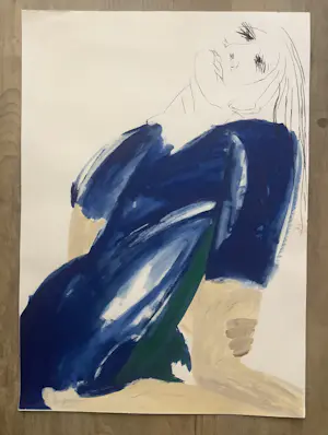 Jacqueline de Jong - Vrouw in blauw kopen? Bied vanaf 50!