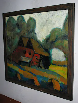Pieter Briels - boerderij - 1962 - olieverfschilderij kopen? Bied vanaf 20!