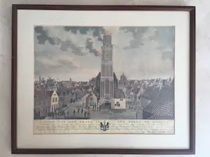 Niet of onleesbaar gesigneerd - Gezigt van den brand in den toren te Zwolle kopen? Bied vanaf 1!