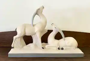 Charles Lemanceau - Art Deco Keramiek Beeld - 'Gazellen' kopen? Bied vanaf 120!