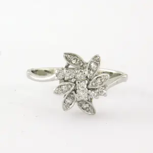 14k witgouden ring met briljant geslepen diamant tot. 0.15ct - ringmaat 16.5(52) kopen? Bied vanaf 250!