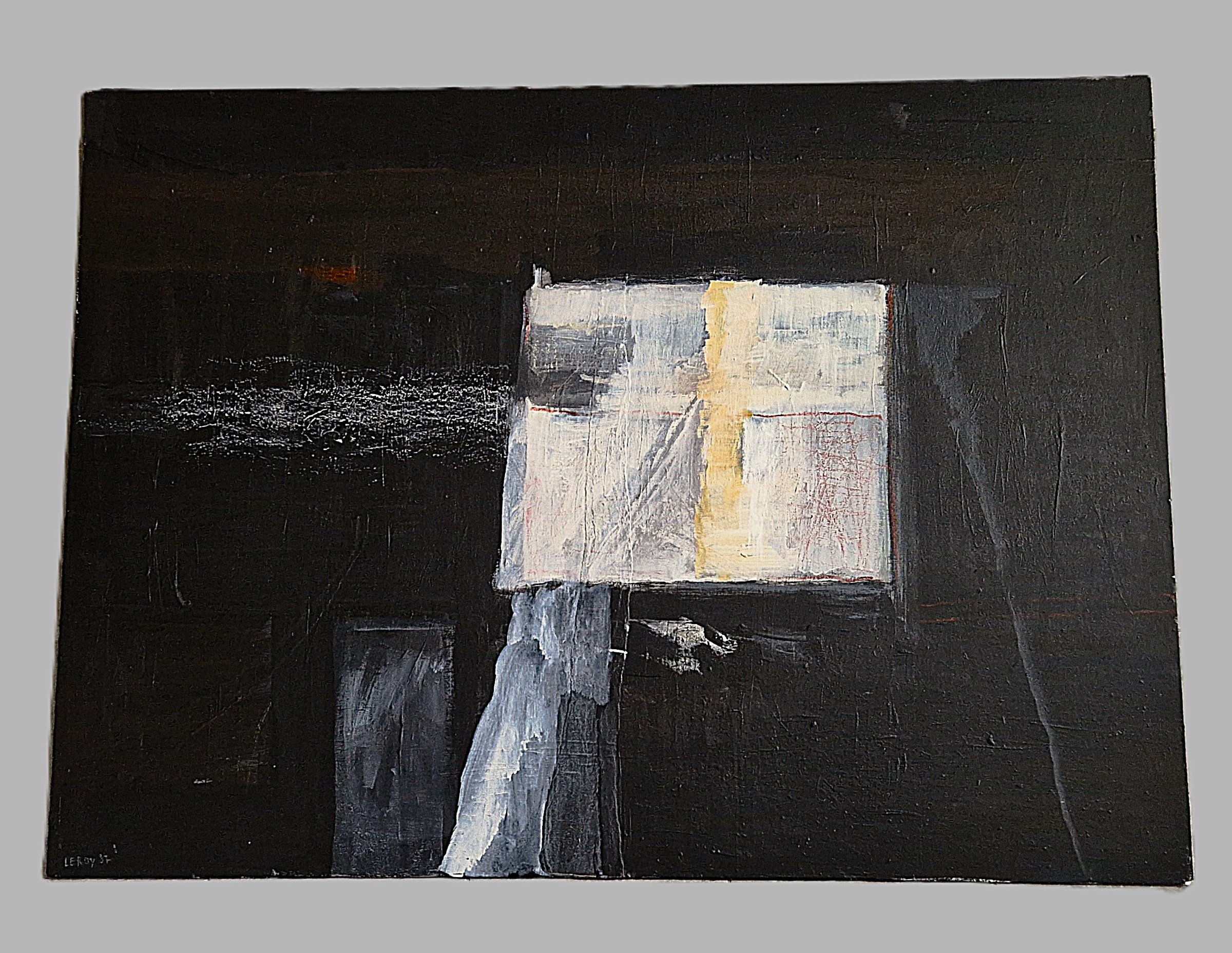 Guillaume Le Roy - een in 1987 "laag op laag" geschilderde abstracte compositie - zeer groot! kopen? Bied vanaf 348!
