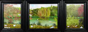 Absurd - Olieverf op board, Men against nature verkocht voor € 45!