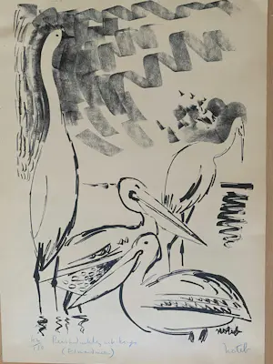 Marcel Notebaert - 8 zwart-wit tekeningen van figuren en taferelen. kopen? Bied vanaf 280!