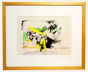 Pierre van Soest - Zonder titel (ingelijste gouache uit 1965) verkocht voor € 270!