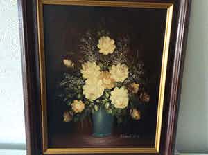 Rob Cox - Witte rozen in vaas verkocht voor € 50!