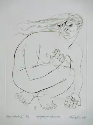 Wim Zwiers - Virgo Intacta II (de Maagd) - Kopergravure verkocht voor € 50!