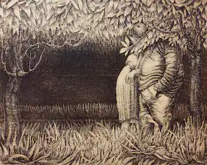 Herman Gordijn - Wandeling, aquatint ets (1963) verkocht voor € 195!