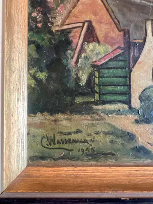 Cornelis Wassenaar - Dorpsgezicht met kerktoren (1946) kopen? Bied vanaf 45!