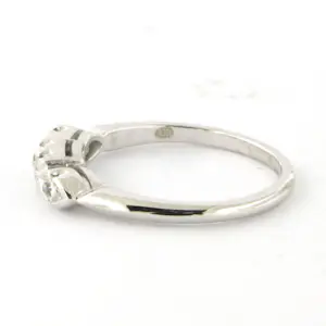 14k witgouden ring met Bolsjewiek geslepen diamant tot. 0.20ct – G/H - SI kopen? Bied vanaf 275!