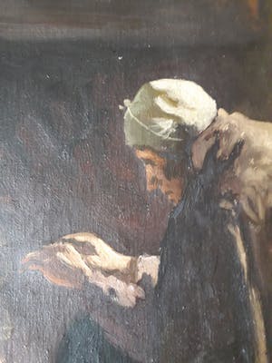 Niet of onleesbaar gesigneerd - Oude vrouw bij haard kopen? Bied vanaf 10!