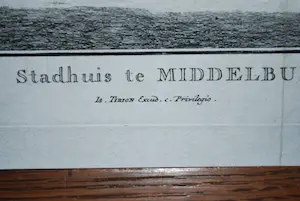 Jan Caspar Philips - Het stadhuis te Middelburg - gravure uit 1746 - kopen? Bied vanaf 1!