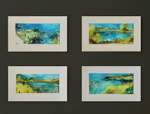 Eugène Eechaut - 4 großartige farbenfrohe abstrakte Kompositionen – Ausstellung in der Pfeiffer Gallery verkocht voor € 60!