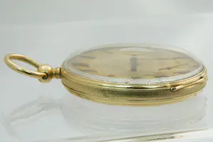 1 - Frankrijk 19e eeuws 18kt gouden horloge met fraai gegraveerde wijzerplaat kopen? Bied vanaf 350!