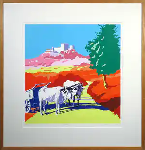 Marco Kooiman - Zeefdruk, Il Castello- Ingelijst verkocht voor € 70!