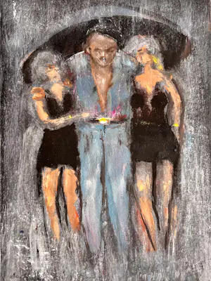 Pieter de Haard - Figuren in de regen. kopen? Bied vanaf 60!