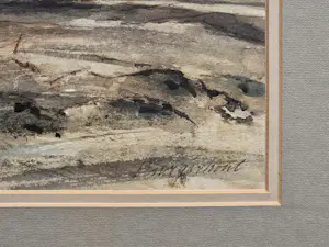 Jan Burgerhout - Jaren 60 - Gouache "Maashaven gebied Rotterdam" - mooi ingelijst - GROOT!! kopen? Bied vanaf 1!