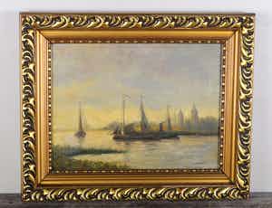 Albert Baertsoen - Prachtig marine schilderij 'gesigneerd' A.Baertsoen 1909 verkocht voor € 250!
