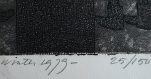 Harry van Kruiningen - Ingelijste ets & aquatint , Kinderen voeren vogels – winter 1979 kopen? Bied vanaf 1!