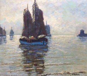 Carl Wilhelm Mosblech - Marine met zeilboten. kopen? Bied vanaf 267!