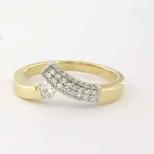 DIAMONDE 14k bicolour gouden ring met briljant geslepen diamant tot. 0.50ct kopen? Bied vanaf 660!