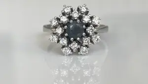 ALGT-gecertificeerde natuurlijke 0,60 ct Alexandriet & Diamant Witgouden Ring kopen? Bied vanaf 1200!