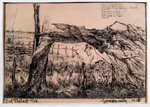 Jan van den Thillart - ets - Gebroken Wilg 4/13 uit 1935 verkocht voor € 75!