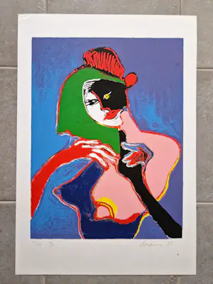 Peter Diem - Grote erotische lithografie "Naakt full frontal" potloodgesigneerd kopen? Bied vanaf 60!