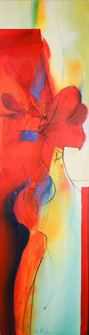 Pieter Vermeulen - Acryl op doek, 'Een glimp rood' (zeer groot) kopen? Bied vanaf 150!