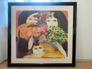 Walasse Ting - Vrouwen, poes, paard en bloemen kopen? Bied vanaf 500!