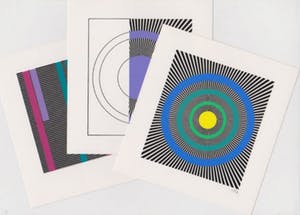 Isia Leviant - Collectie van drie lithografien: Geometrische Composities I, II en III kopen? Bied vanaf 19!