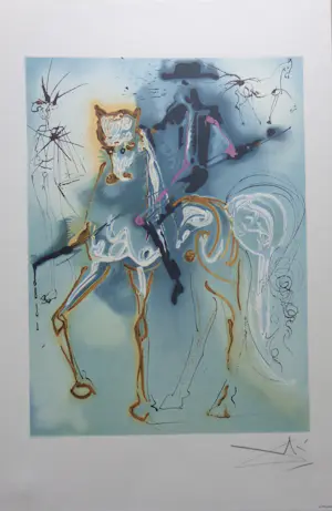Salvador Dali - LES CHEVAUX DE DALI / KLEURLITHO / 56x36cm / DROOGSTEMPEL / 1983 kopen? Bied vanaf 45!