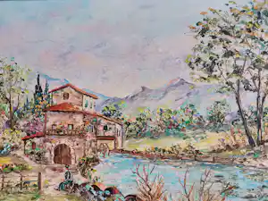 Fernand Brenas - Zuid Franse landschap met certificaat van de kunstenaar verkocht voor € 75!