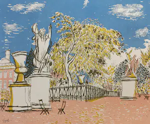 Charles Eyck - Jardin du Luxembourg, litho - Gratis verzending! kopen? Bied vanaf 50!