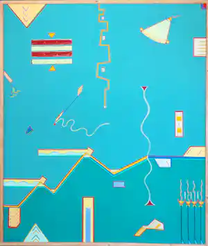 Kees Segers - Acryl op doek, Zonder titel - Ingelijst (Zeer Groot!) verkocht voor € 170!