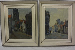 Christiaan Soer - Twee Stadsgezichten kopen? Bied vanaf 50!