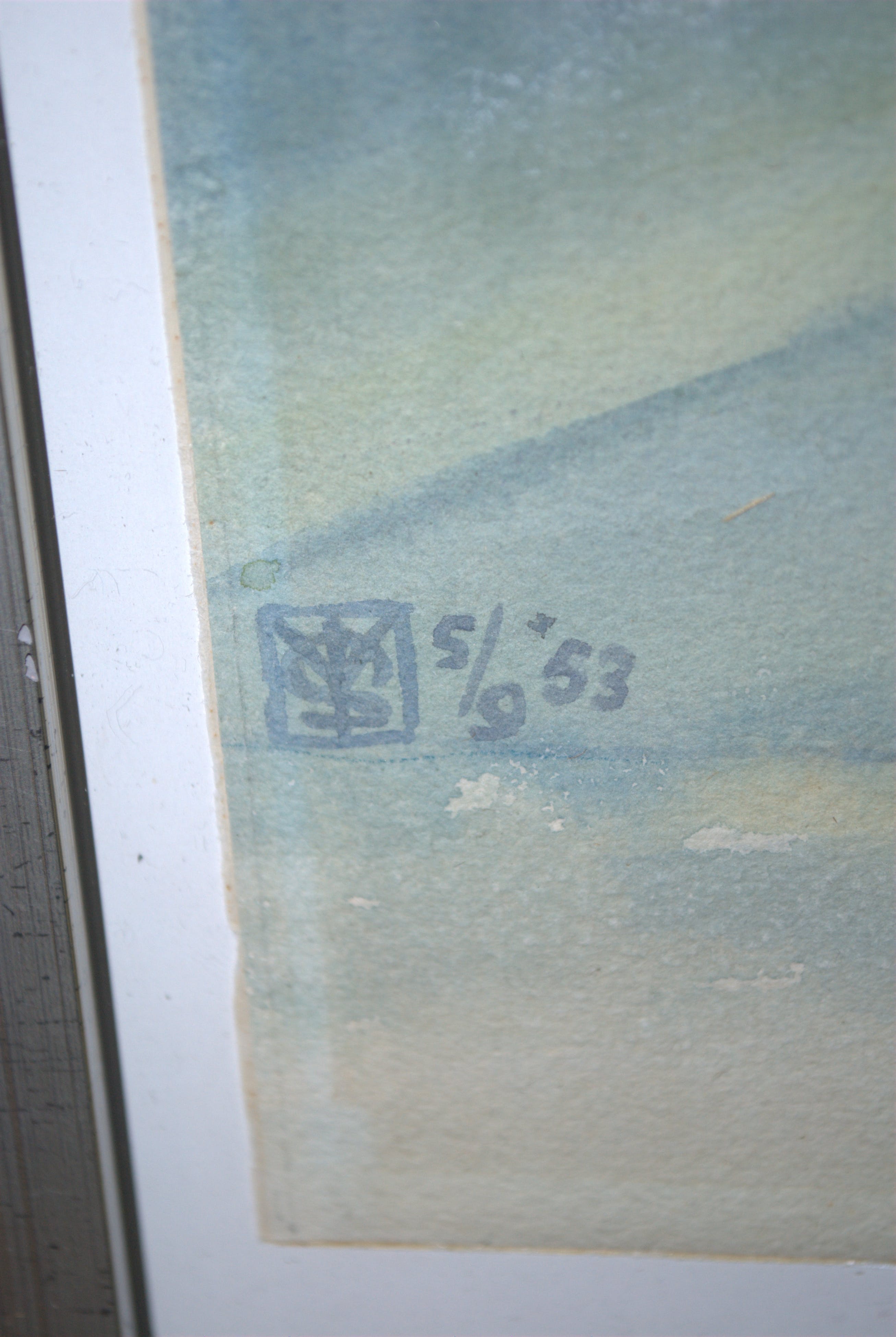 Niet of onleesbaar gesigneerd - rozen in een glas - aquarel 1953, met monogram kopen? Bied vanaf 1!