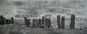 Jos van den Berg - Ets: Wind Veerse meer - 1973 kopen? Bied vanaf 39!
