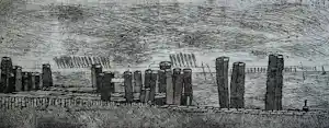 Jos van den Berg - Ets: Wind Veerse meer - 1973 kopen? Bied vanaf 39!