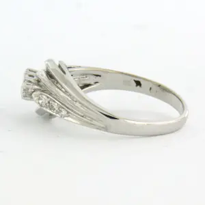 14k witgouden ring bezet met briljant en single cut geslepen diamant tot. 0.35ct kopen? Bied vanaf 625!