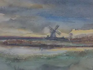 Chris Jansen - aquarel - Molen de Schoolmeester kopen? Bied vanaf 125!