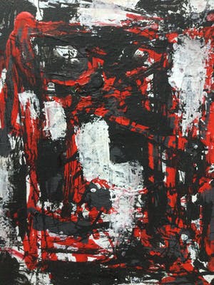 Niet of onleesbaar gesigneerd - Compositie in wit-rood-zwart kopen? Bied vanaf 1!