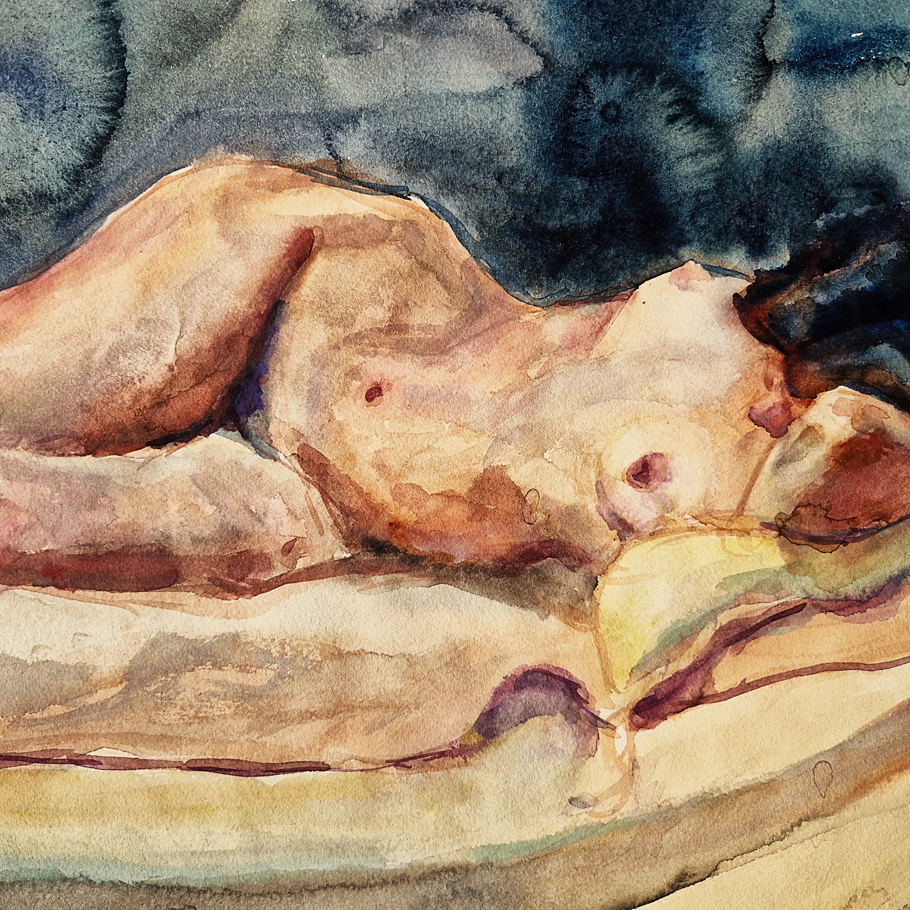 Tjieke Roelofs-Bleckmann - knap geschilderd impressionistisch 1920 aquarel "vrouwelijk naakt" gesigneerd kopen? Bied vanaf 68!