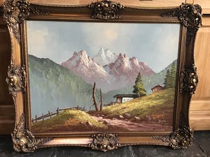 Niet of onleesbaar gesigneerd - Alpenlandaschap. kopen? Bied vanaf 1!