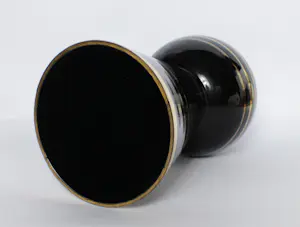 Glasfabriek De Rupel Boom - glazen hyaliet vaas met gouden banden kopen? Bied vanaf 30!