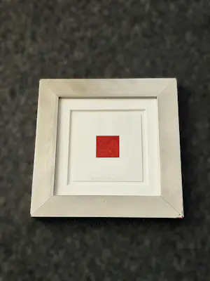 lucio Pozzi - befaamd Italiaans beeldend kunstenaar Aquarel "Red Square" potloodgesigneerd kopen? Bied vanaf 184!