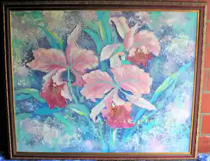 Lee Reynolds Burr - Bloemenschilderij kopen? Bied vanaf 150!