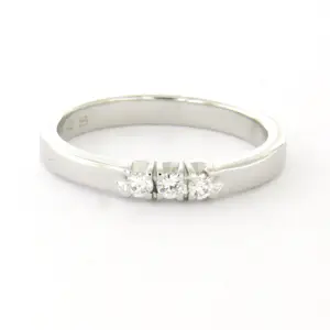 14k wit gouden ring met briljant geslepen diamant tot. 0.12ct – F/G – VS/SI kopen? Bied vanaf 385!