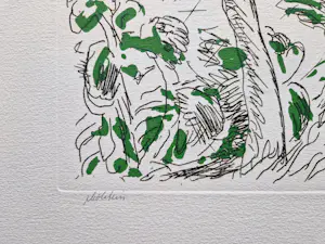 Pieter Holstein - grote handgekleurde ets "Kracht" - voor Prent 190 - potloodgesigneerd kopen? Bied vanaf 39!