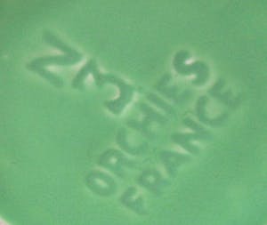 Niet of onleesbaar gesigneerd - Art deco licht groene aardewerken kan van Orchies model N3 kopen? Bied vanaf 1!